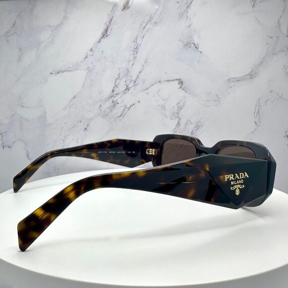 PRADA Sunglasses New Brown Tortoise Acetate PR 17WS Symbole Logo Italy Authentic - Picture 3 of 16